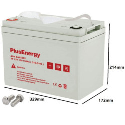 Batería solar GEL 150Ah / 12v PlusEnergy TPG150