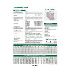 Batería solar AGM 250Ah / 12v PlusEnergy FT12-250