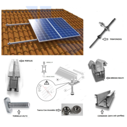 Estructura Alu Tejado Perforante 4 paneles