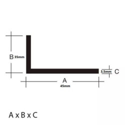 Perfil L Aluminio con agujeros 250cm