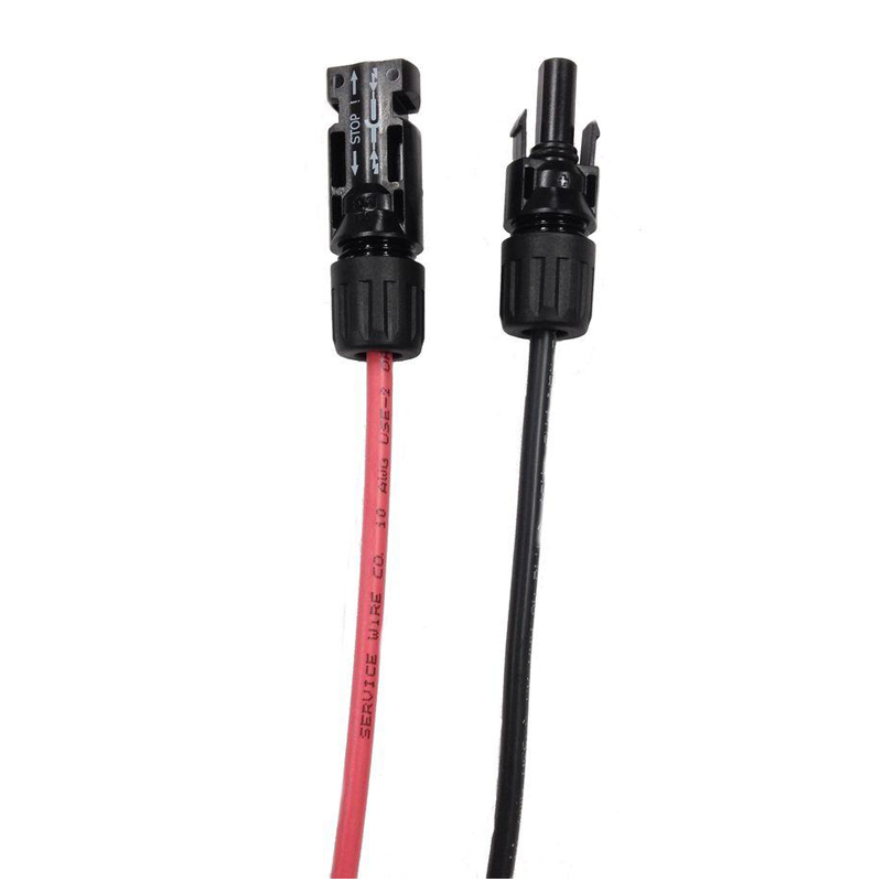 Conjunto de Cable Solar rojo y negro 6mm² con conectores