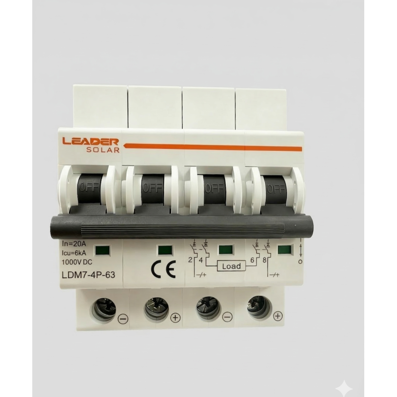 Magnetotermico DC 20A 4P 1000V