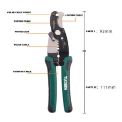 Herramienta Pelacable, Corta cable y Crimpadora 3n1