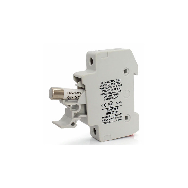 Portafusible para fusible de 1000v 10×38