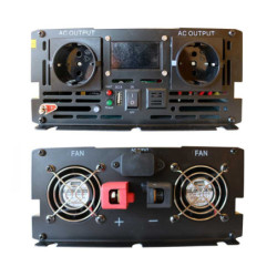 Inversor solar 3000w 12v Onda pura LCD+Mando+Cables+Cargador