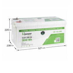 Batería de Litio LiFePO4 12V 300Ah Upower Ecoline