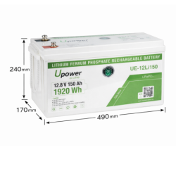 Batería de Litio LiFePO4 12V 150Ah Upower Ecoline